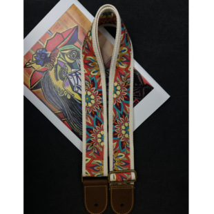 【原创】Loudspeaker以太之花 意大利皮革工艺花纹艺术感吉他背带