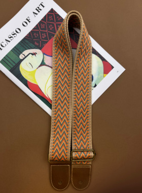 【原创】Loudspeaker 意大利皮革工艺线条艺术感复古小众吉他背带