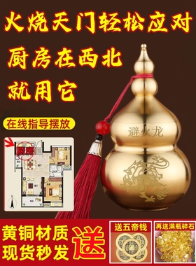 黄铜避火龙瓶子葫芦厨房在西北角乾位火烧天门纳财摆件化解泻火龙