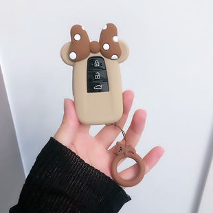 卡通全新适用丰田蝴蝶结钥匙套凯美瑞钥匙扣雷凌硅胶包汉兰达女包