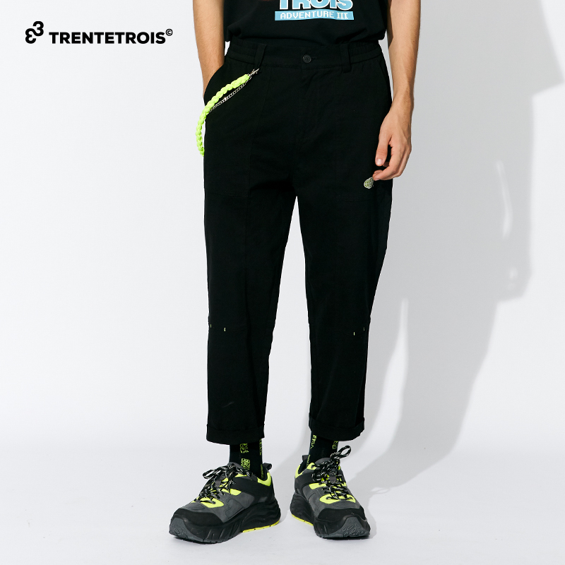 33潮牌休闲裤男春夏新款裤子潮流弹力九分裤青年男士运动裤