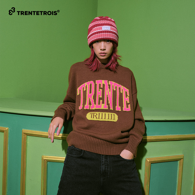 33潮牌学院风百搭毛衣复古