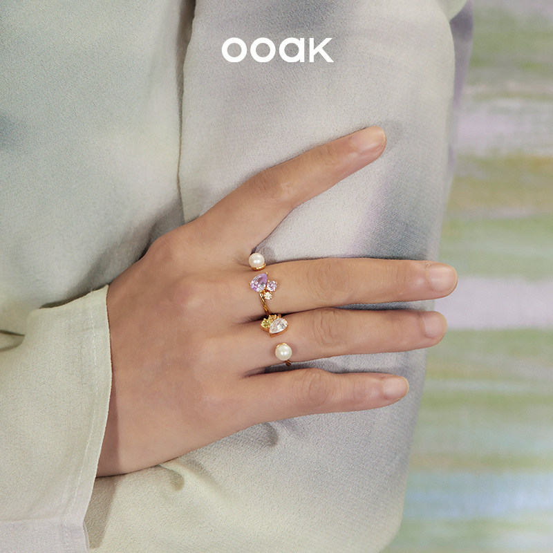 OOAK女性简约夏日珍珠戒指