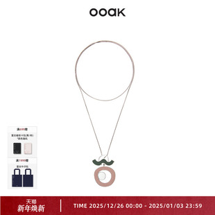 Mobile系列抽象珐琅色块不规则波浪缠绕式 毛衣链 可调节项链