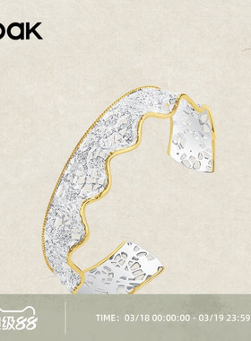 OOAK列维斯蕾丝裙边系列轻奢设计感单圈优雅百搭蕾丝手镯S925银