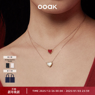 OOAK爱心双面叠戴项链女锁骨链项链