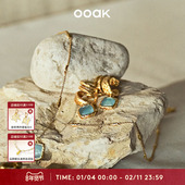 OOAK流金油画肌理玻璃水晶雨滴项链时尚 简约气质