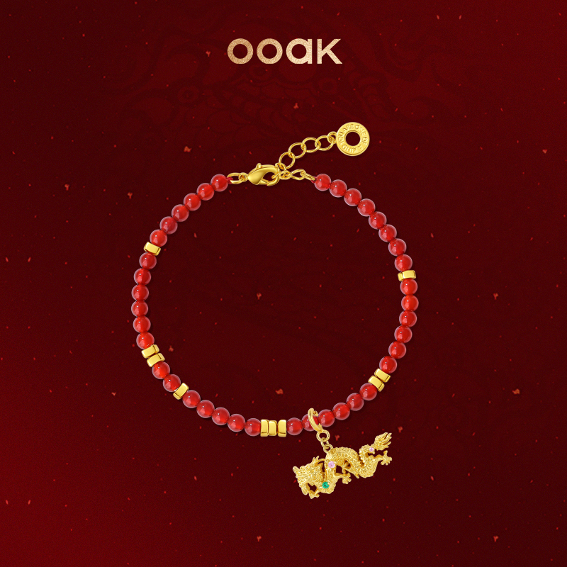OOAK女天然石流金手链