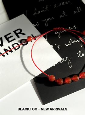 女款红玛瑙手绳手工编织手链