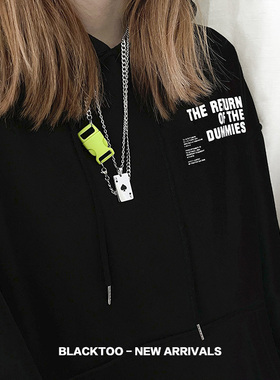 幸运红桃黑情侣钛质不变色项链