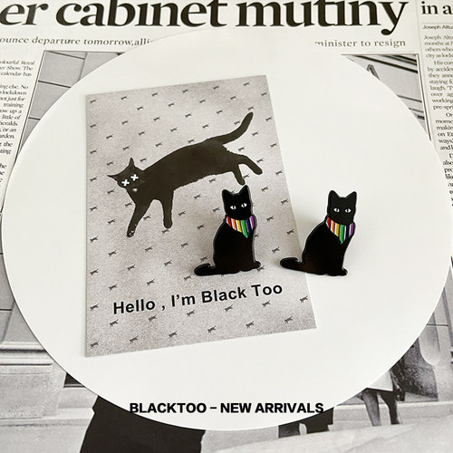 暗黑系黑猫合金胸针通用徽章