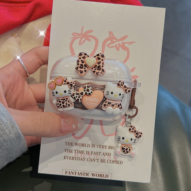 豹纹Kitty猫联想蓝牙耳机保护套