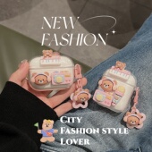 卡通小熊挂件适用联想EA175 269 166耳机壳LP27pro可爱EA110蓝牙LK6保护套LP5pro硅胶lp23防摔TA230软壳LP40