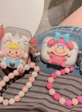 kt猫帽子小女孩适用华为freebudspro3保护套5i/clip无线蓝牙保护壳6i/4i耳机壳卡通se2荣耀x8 x7i x6 x5软壳