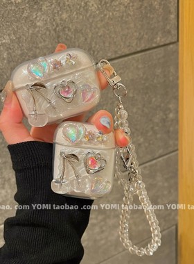 y2k甜酷辣妹水钻适用倍思MC1pro保护套w04无线蓝牙SA01 1iRing耳机壳E3樱桃B2S lite防摔BC1 BD1女wm02保护壳