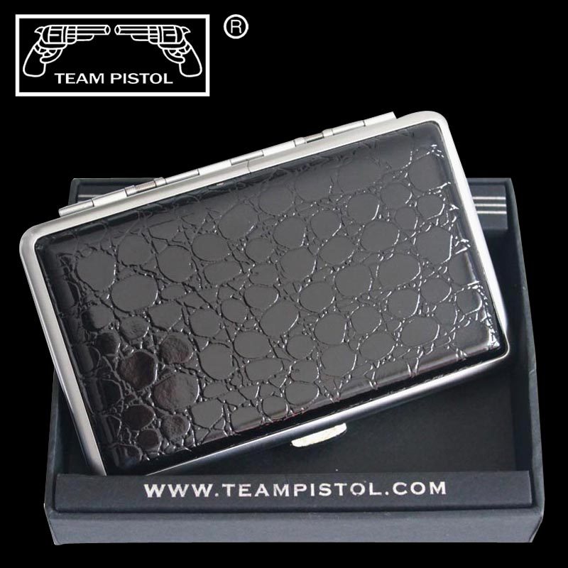 双枪烟盒20支装创意便携女士香菸盒子细支烟超薄翻盖个性简约烟夹