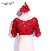 现代舞肚皮舞练功服女2024春夏韩国蕾丝蝙蝠袖 上衣热销BRR121