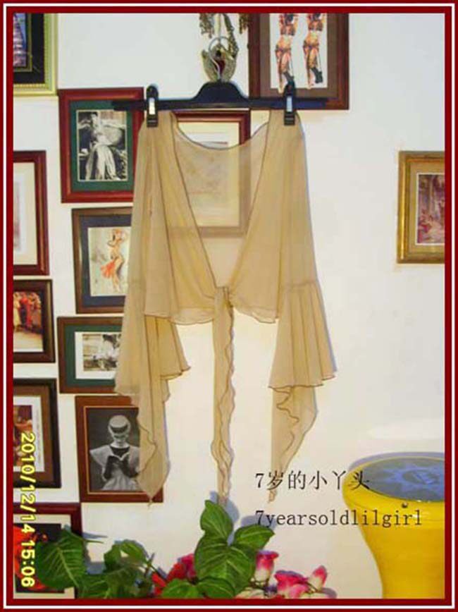 舞蹈服肚皮舞品牌热销网纱台湾水纱5分尖喇叭袖上衣 CE09