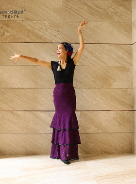 原创设计品牌热卖西班牙弗拉明戈舞裙三层蕾丝荷叶边练习裙DDT06