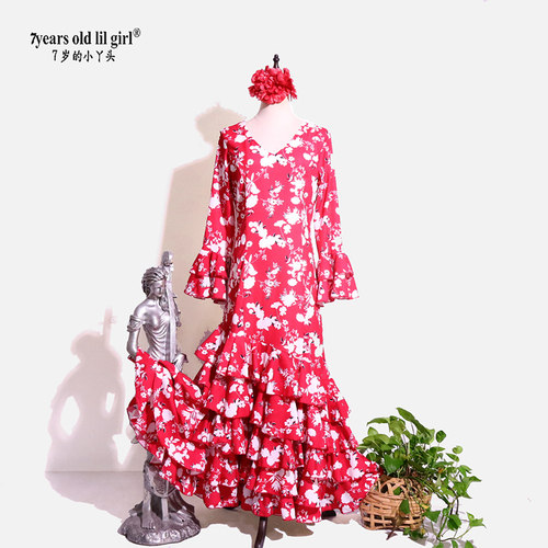 定制原创品牌Flamenco弗拉门戈西班牙舞裙连衣裙演出服舞裙EK12