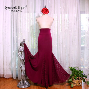 舞蹈服西班牙弗拉门戈舞裙女2021新款挪威麻插片大摆裙热卖GFF05