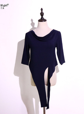 东方舞练功服秋冬修身热销瑜伽肚皮舞人棉打结长袖上衣BGF02