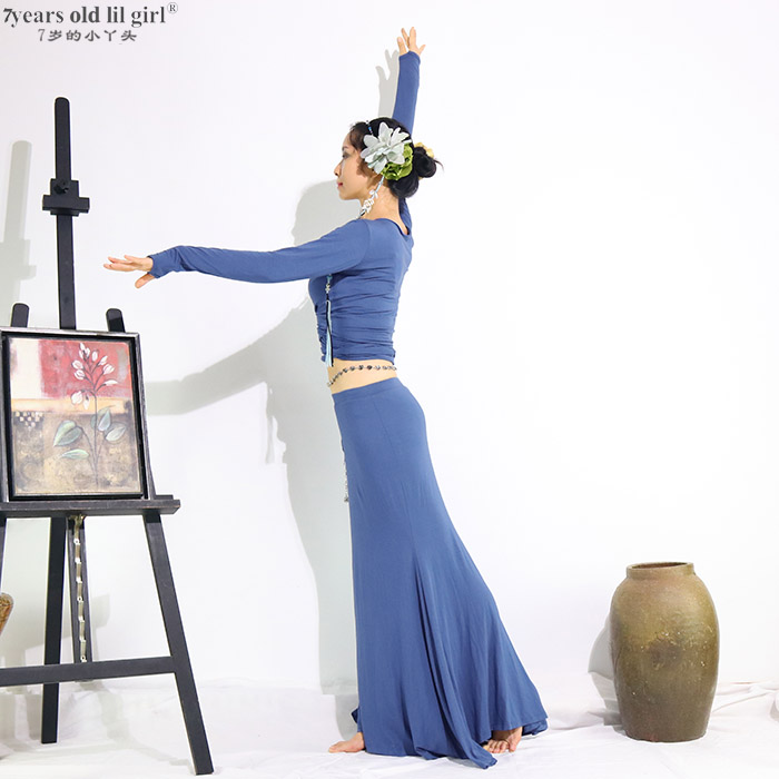 肚皮舞练功服演出服新品莫代尔人棉包臀裙套装DCC101