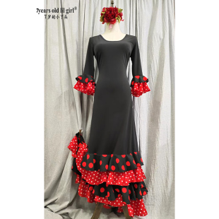 定制原创品牌Flamenco弗拉门戈西班牙舞裙连衣裙演出服舞裙GG22