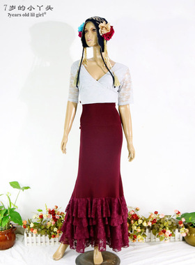 弗拉门戈Flamenco多层荷叶边半身裙 2019新款进口挪威麻HC01 03