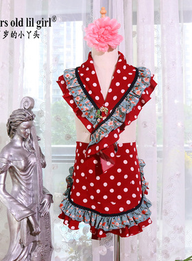 儿童弗拉门戈Flamenco围裙配饰印花波点系带围裙经典设计FHH10