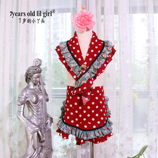 儿童弗拉门戈Flamenco围裙配饰印花波点系带围裙经典设计FHH10