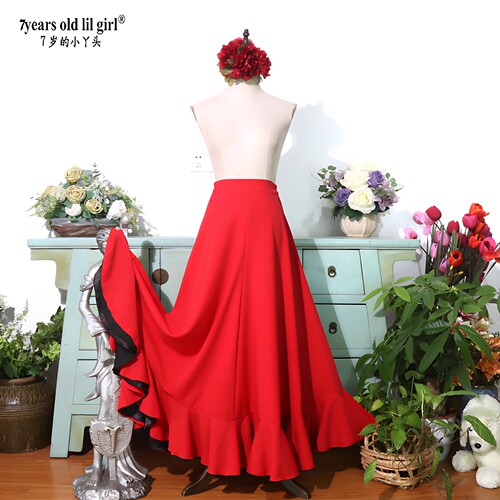 舞蹈服品牌Flamenco佛拉门戈西班牙舞A摆荷叶边540度大摆裙MM08