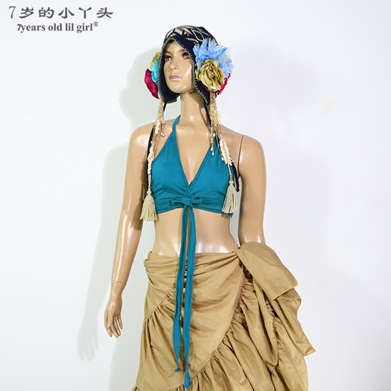 肚皮舞练功服上衣2020新款热销部落棉系带文胸款促销 AI48