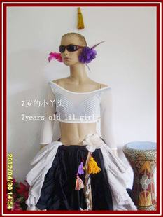 肚皮舞品牌设计上衣秋冬网纱台湾水纱无肩中袖 CP07