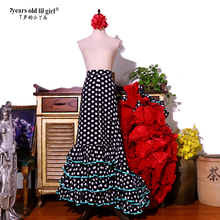 订做弗拉门戈长尾裙bata裙演出Flamengo西班牙舞裙品牌设计CWQ24