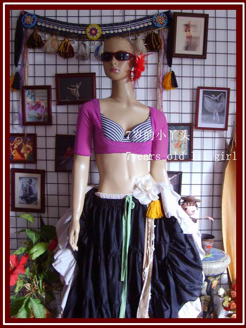 肚皮舞托胸 新款上市练习短袖秋冬长袖网纱托胸7分袖小上衣CUC07