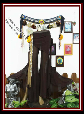 肚皮舞品牌原创套装台湾水沙小屁帘高侧衩荷叶边喇叭裤 GC61