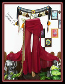 经典 新品 GC59 子网纱台湾水沙小屁帘高侧衩荷叶边喇叭裤 肚皮舞裤