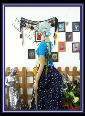 部落肚皮舞品牌设计CHOL弹力棉宽边V领露背短袖上衣 AL66