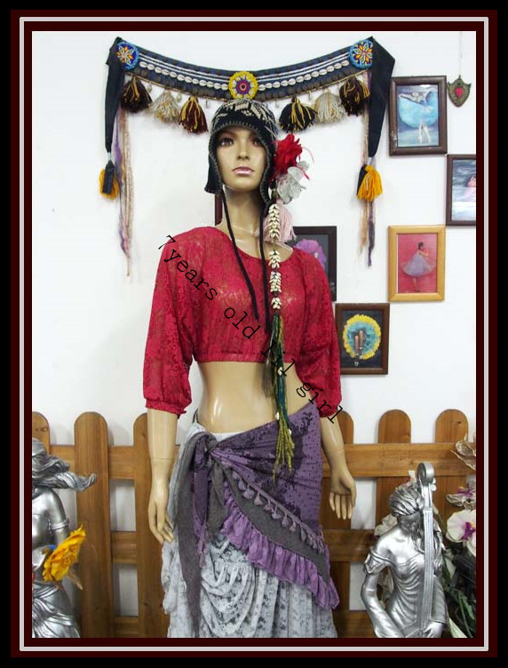 舞蹈服品牌设计肚皮舞练功演出 新款韩国蕾丝蝙蝠袖上衣 DM47