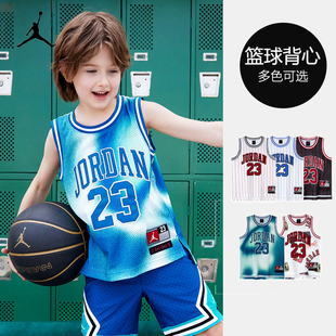 Nike AJ JORDAN耐克儿童装23号篮球服25夏季新款男童运动背心上衣