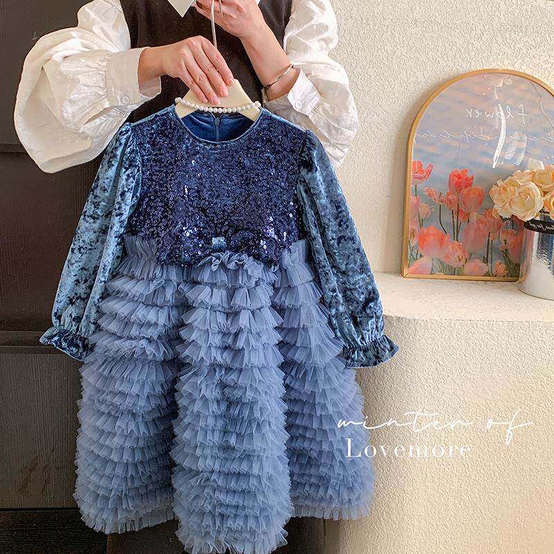 英国Next Naive韩系童装公主裙女童高端礼服2025新款加绒冬季时髦