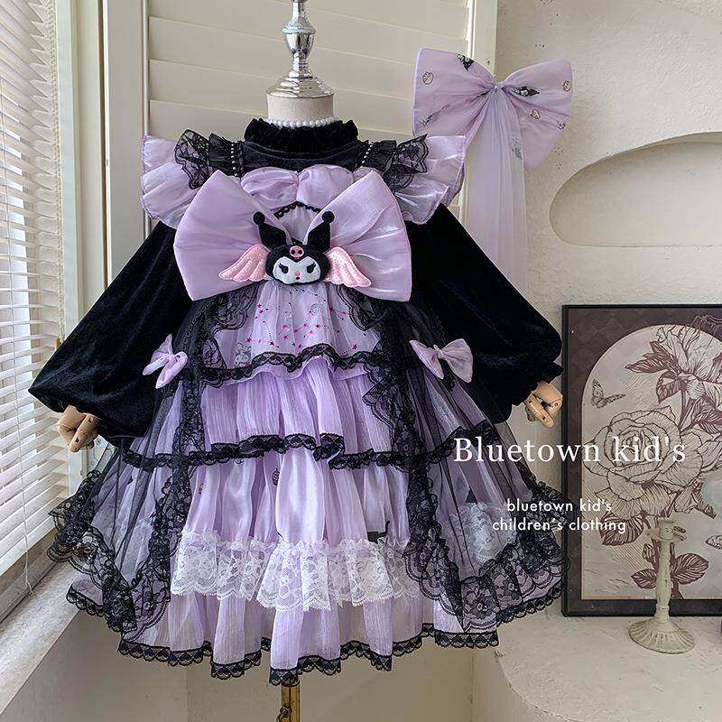 英国Next Naive女童连衣裙冬装2025新款儿童库洛米卡通女孩加绒洛