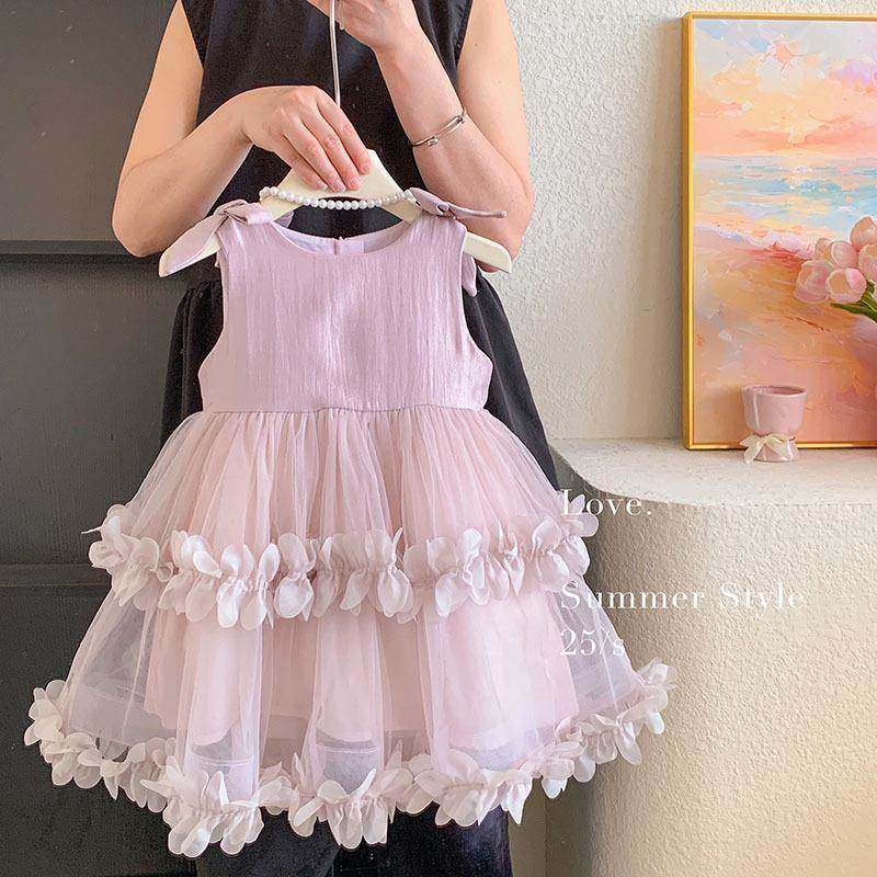 英国Next Naive女童连衣裙夏季新款儿童洋气网纱蓬蓬裙子宝宝夏装