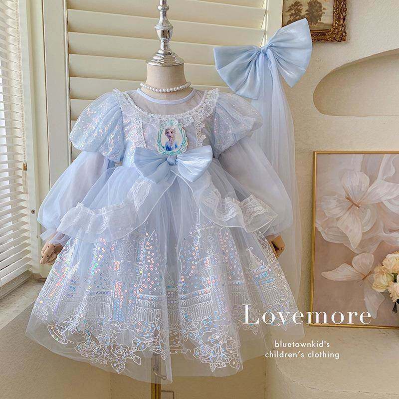 英国Next Naive女童爱莎公主裙洛丽塔春季儿童春装小女孩长袖连衣