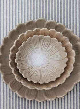 瑞典进口Sagaform花瓣白云石盘子餐盘厨房上菜碟装饰摆件