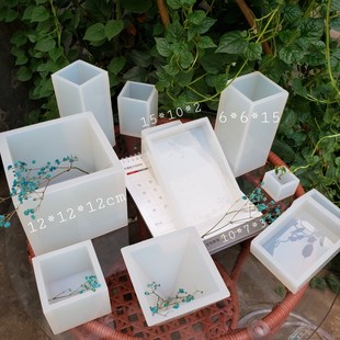 长方体镜面大型硅胶模具滴胶树脂超大正方体形立体工艺动植物标本