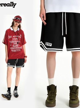 Supereally 野好同款 四芒星健身运动篮球训练宽松休闲五分短裤