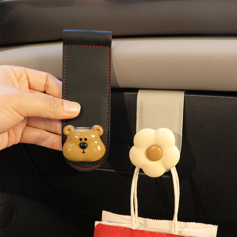 创意小熊车载挂钩花朵装饰大全