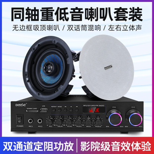 吸顶音箱壁挂定阻无线蓝牙功放机同轴重低音立体音箱 德国柏林正品